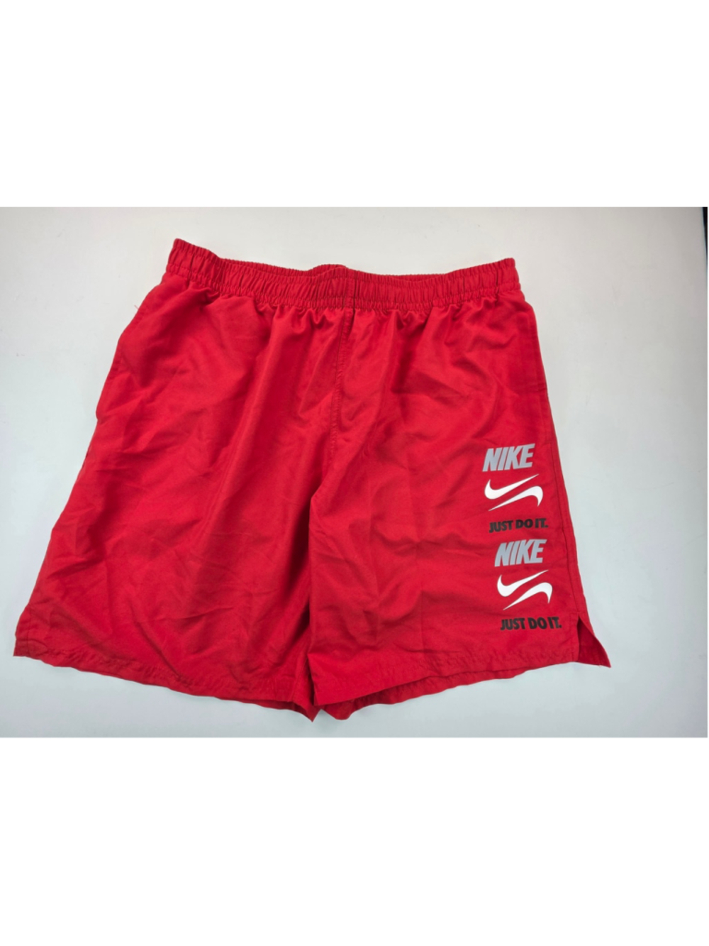 Nike Swim Trunks Mens Large Red Just Do It Swoosh Mesh Lined NESS6578